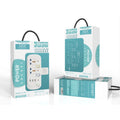 Višestruki razvodnik sa adapterom, 3 AC univerzalne utičnice + 2 USB porta zidno punjačko produžetak, pojedinačni prekidač višestruki pretvarač utičnica za dom, putovanja, kancelariju