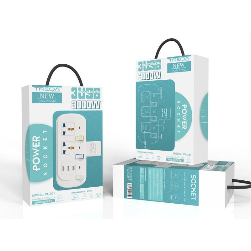 Višestruki razvodnik sa adapterom, 3 AC univerzalne utičnice + 2 USB porta zidno punjačko produžetak, pojedinačni prekidač višestruki pretvarač utičnica za dom, putovanja, kancelariju