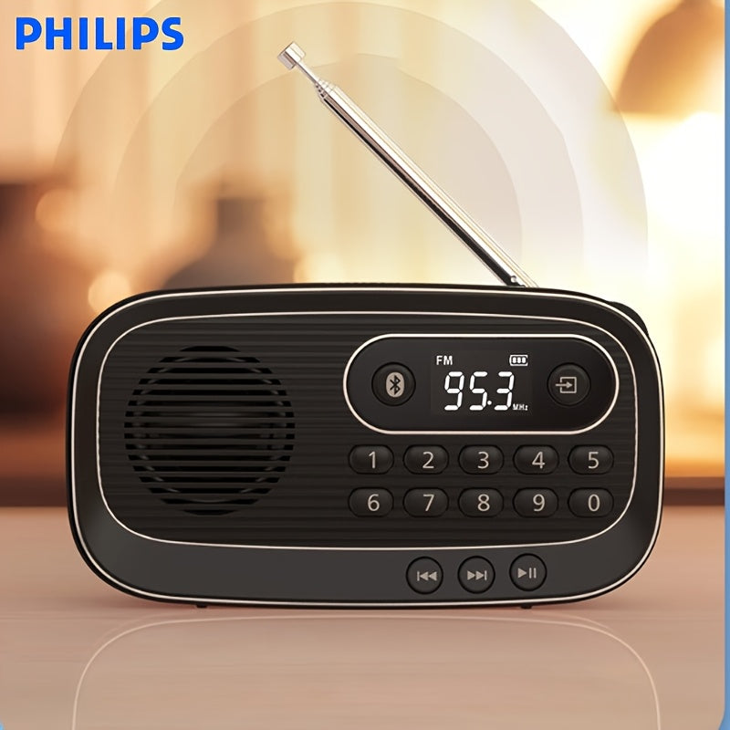 Philips TAR1100 Prenosivi Multifunkcionalni Radio Bežični Zvučnik, Kompatibilan sa FM Radijem, TF Karticom i MP3 Plejerom, Digitalno Ugađanje, Može se Priključiti Žične Slušalice za Slušanje Muzike, Može se Bežično Povezati sa Mobilnim Telefonima i Računa