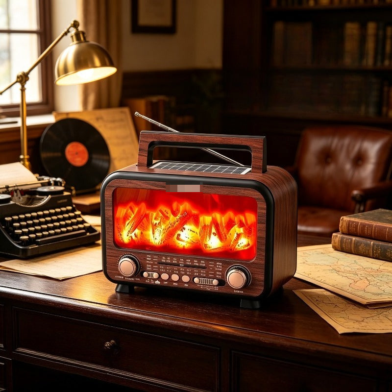 Retro radio sa izgledom prirodnog drveta i dinamičkim svetlosnim efektima