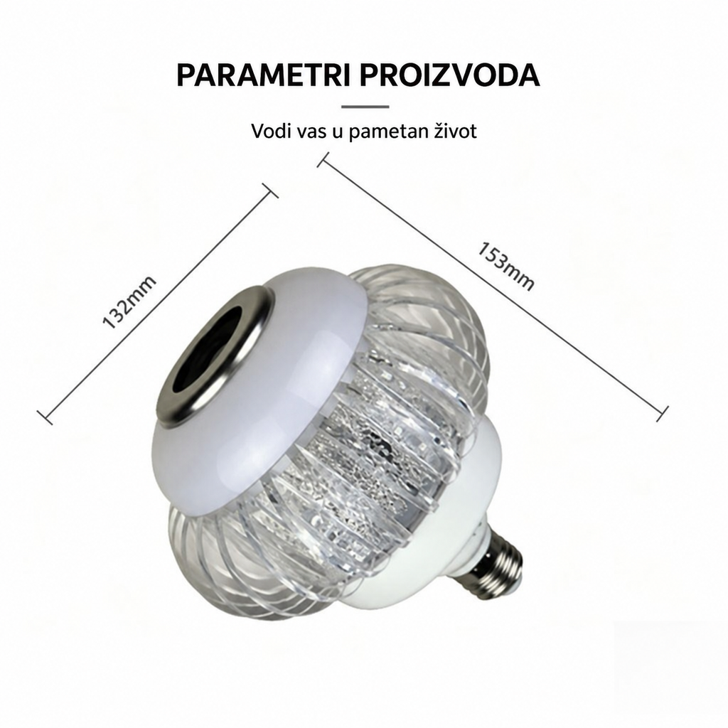 LED Bežična Sijalica Zvučnik, Daljinski Upravljač Višebojna Sijalica sa Zatamnjivanjem, Bežična Audio Muzička Lampa za Dekoraciju Spavaće Sobe, Bara, Rođendanske Žurke