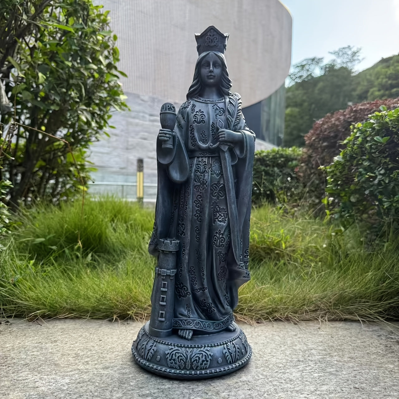 Statua Santa Barbare za spoljašnju upotrebu visoka 18 inča, izrada od smole, ne zahteva električnu energiju, elegantan dekor za baštu, vilu, predvorje hotela, kancelariju