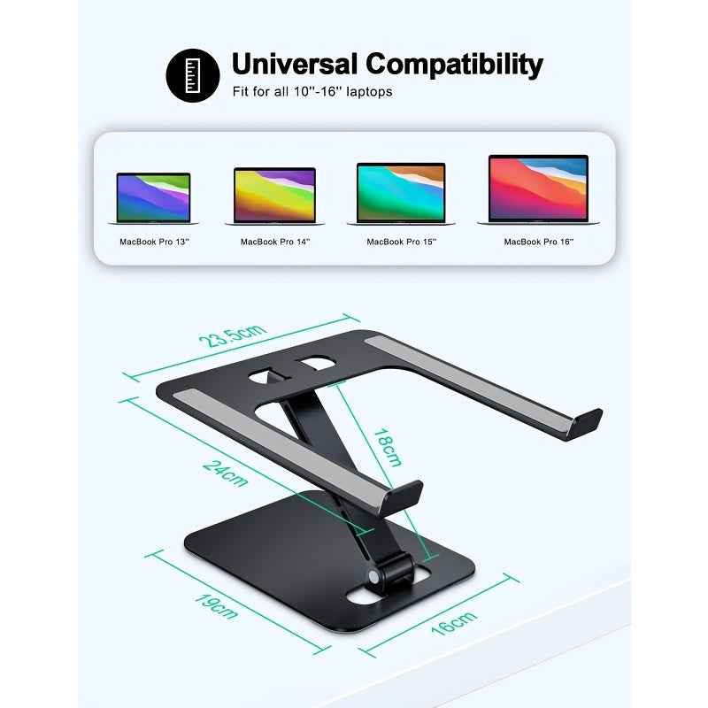 Ergonomski stalak za laptop i držač za tablet, podesiv po visini i uglu, napravljen od visokokvalitetne legure aluminijuma za izuzetnu stabilnost. Savršeno odgovara uređajima Macbook, HP i Dell.