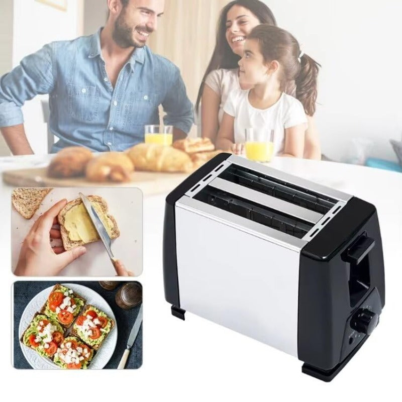 Toaster za kućnu upotrebu sa 2 školjke, opcija odmrzavanja, električni toster | Toaster za kućnu upotrebu sa 2 školjke, opcija odmrzavanja, električni aparat za tostiranje, kompaktna veličina, dizajn koji štedi prostor za doručak, dostava 3-5 dana