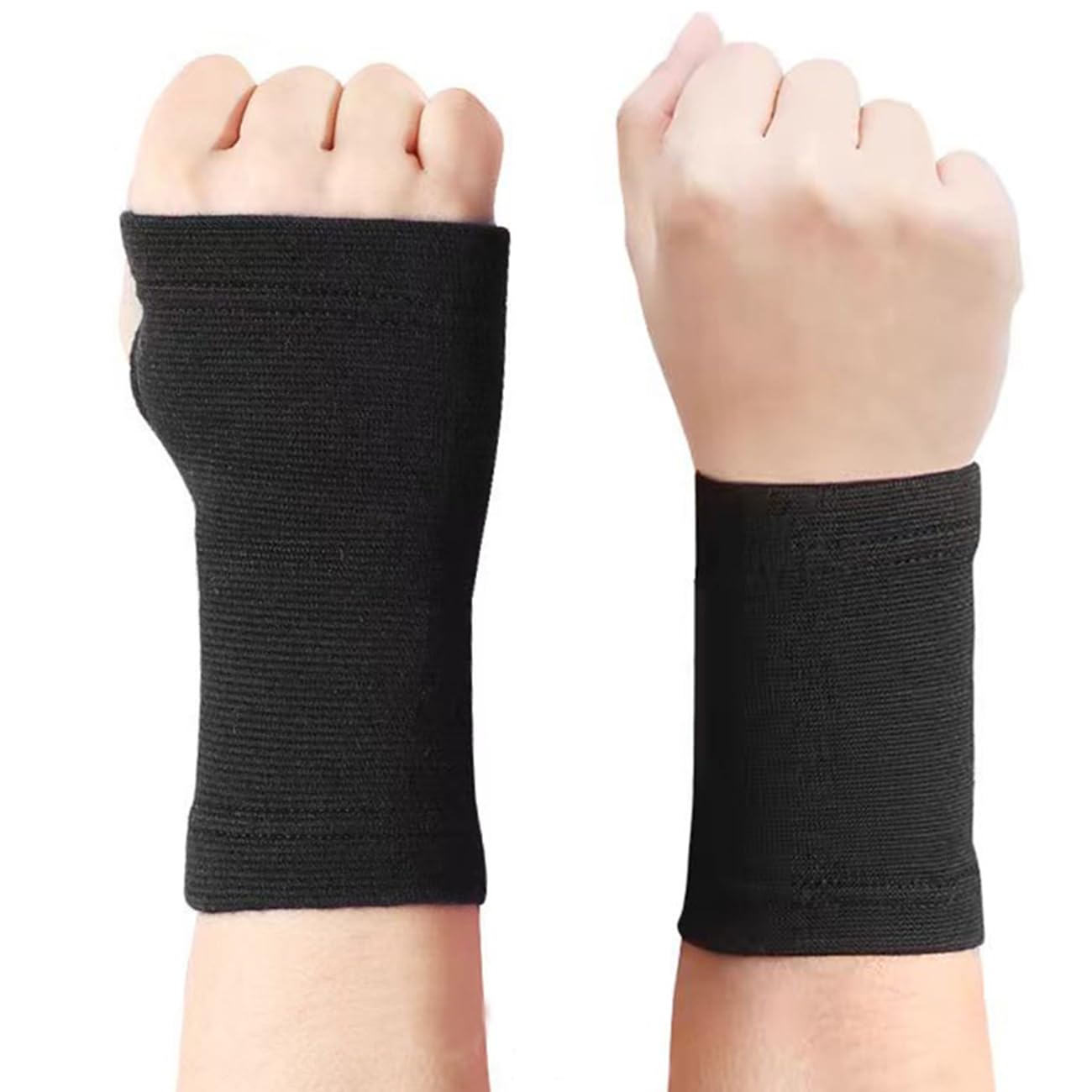 Palm Brace Wrist Support Sleeves (1 Pair), Everyday Use Wrist Brace, Compression Carpal Tunnel for Wrist Pain Relief, Fitness Gloves, Sports Glove, Wrist Brace for Men and Women (M, Black)