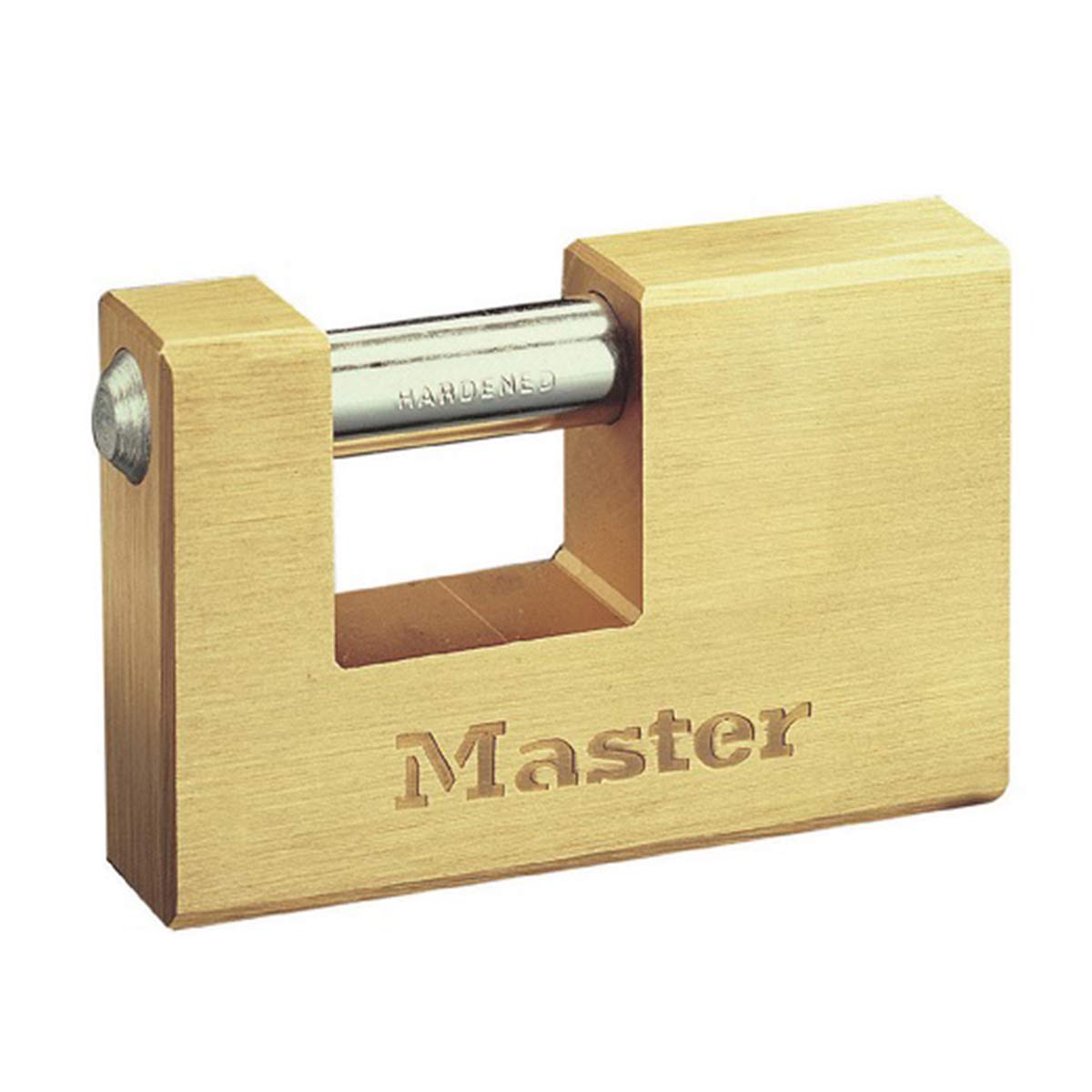 Master Lock 607EURD Rectangular Brass Padlock with Key, Gold, 7,5 x 7,6 x 1,5 cm