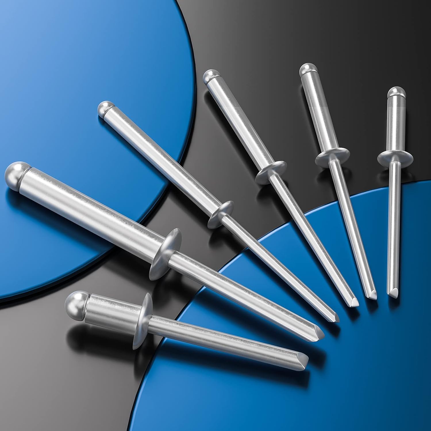 Wensilon(80Pcs) Aluminum blind pro Rivets Kit,Aluminum Grip and Steel Mandrel Set
