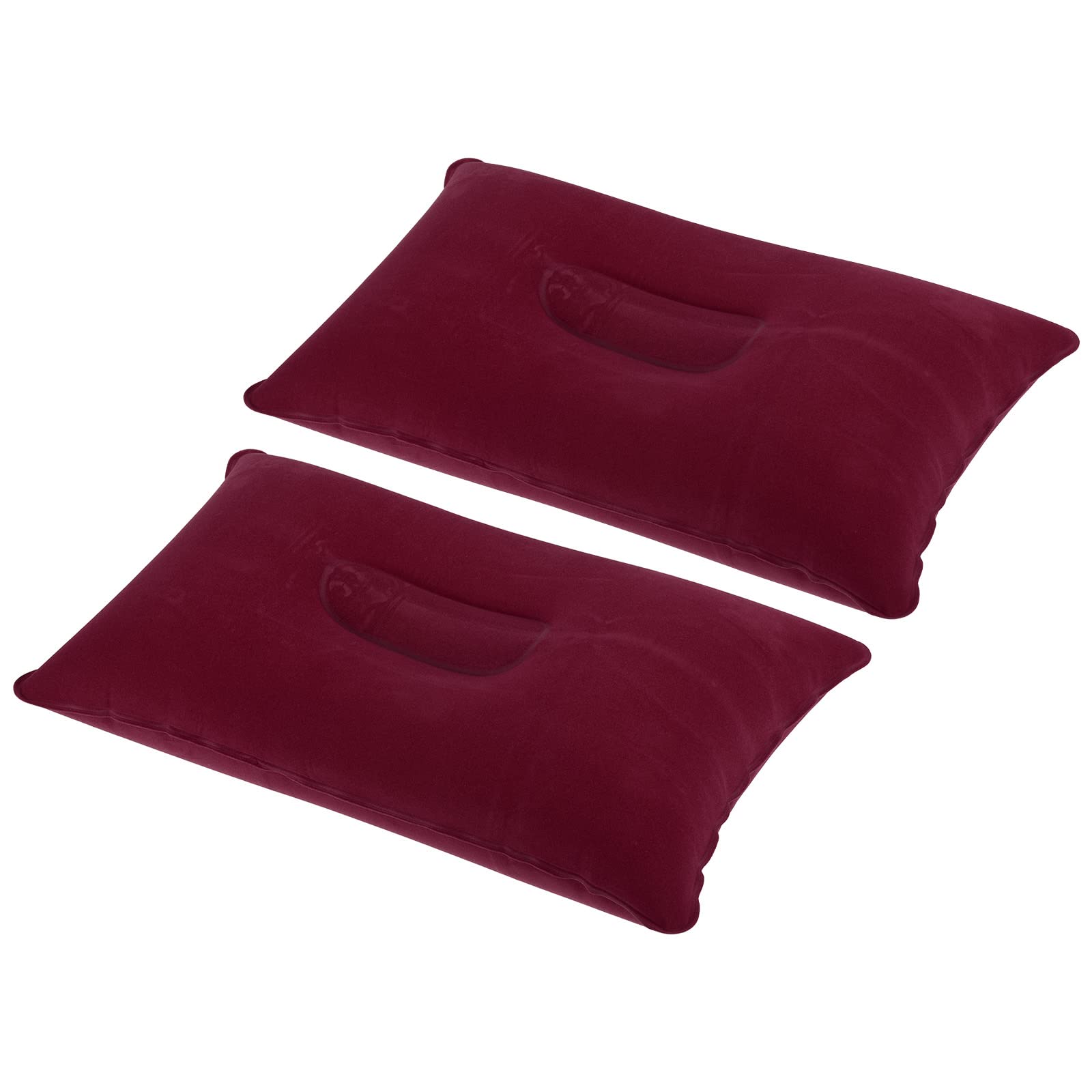 PATIKIL Inflatable Pillow, 2 Pack Squared Ultralight Camping Travel Pillow Desk Rest Neck Support for Hiking Backpacking Office, Dark Purple
