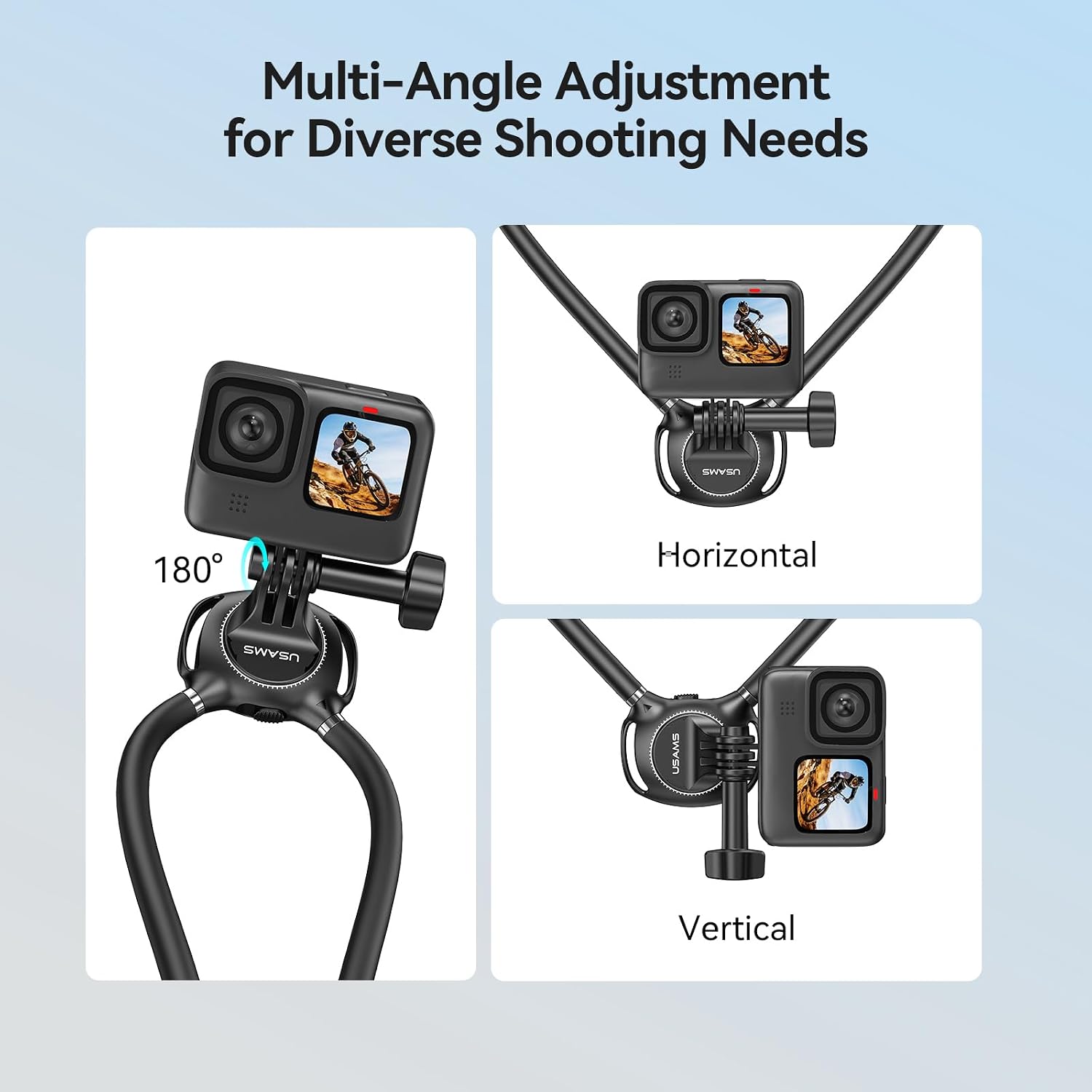 Neck Mount for GoPro, Insta360, DJI Action Cameras - Adjustable Chest Strap & Air Cushion Comfort | 2026 Upgraded 2.0 Holder