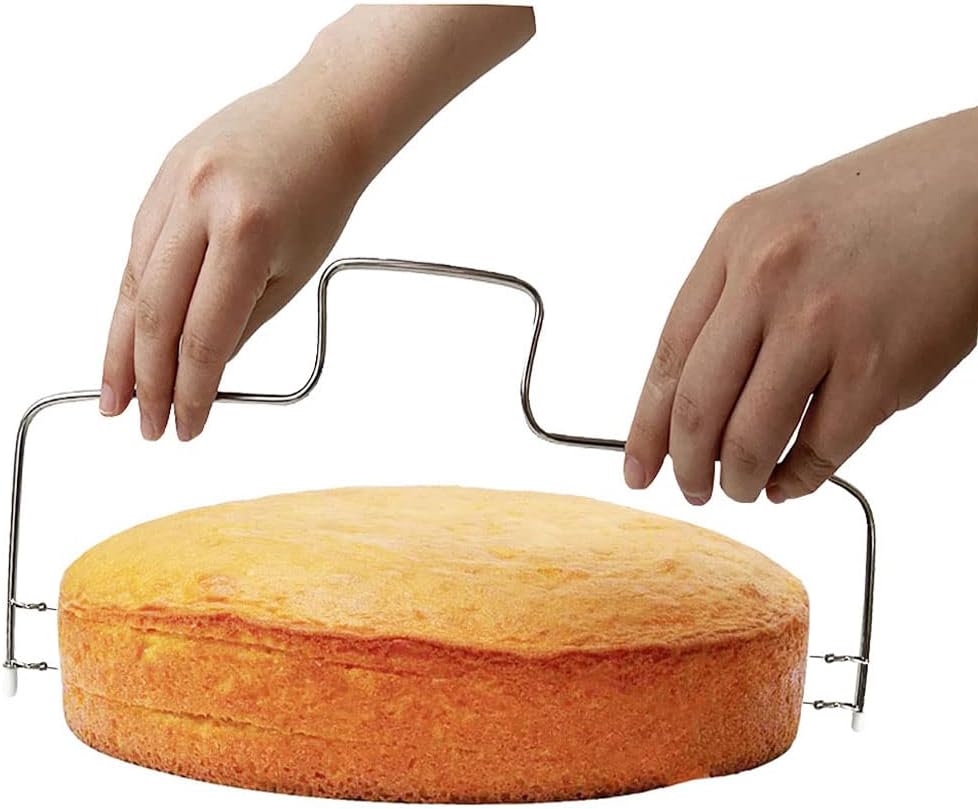 Baking Adjustable 2-Wire Layer Cake Cutter Leveler, Stainless Steel, 13.3-Inches x 6.7-Inches