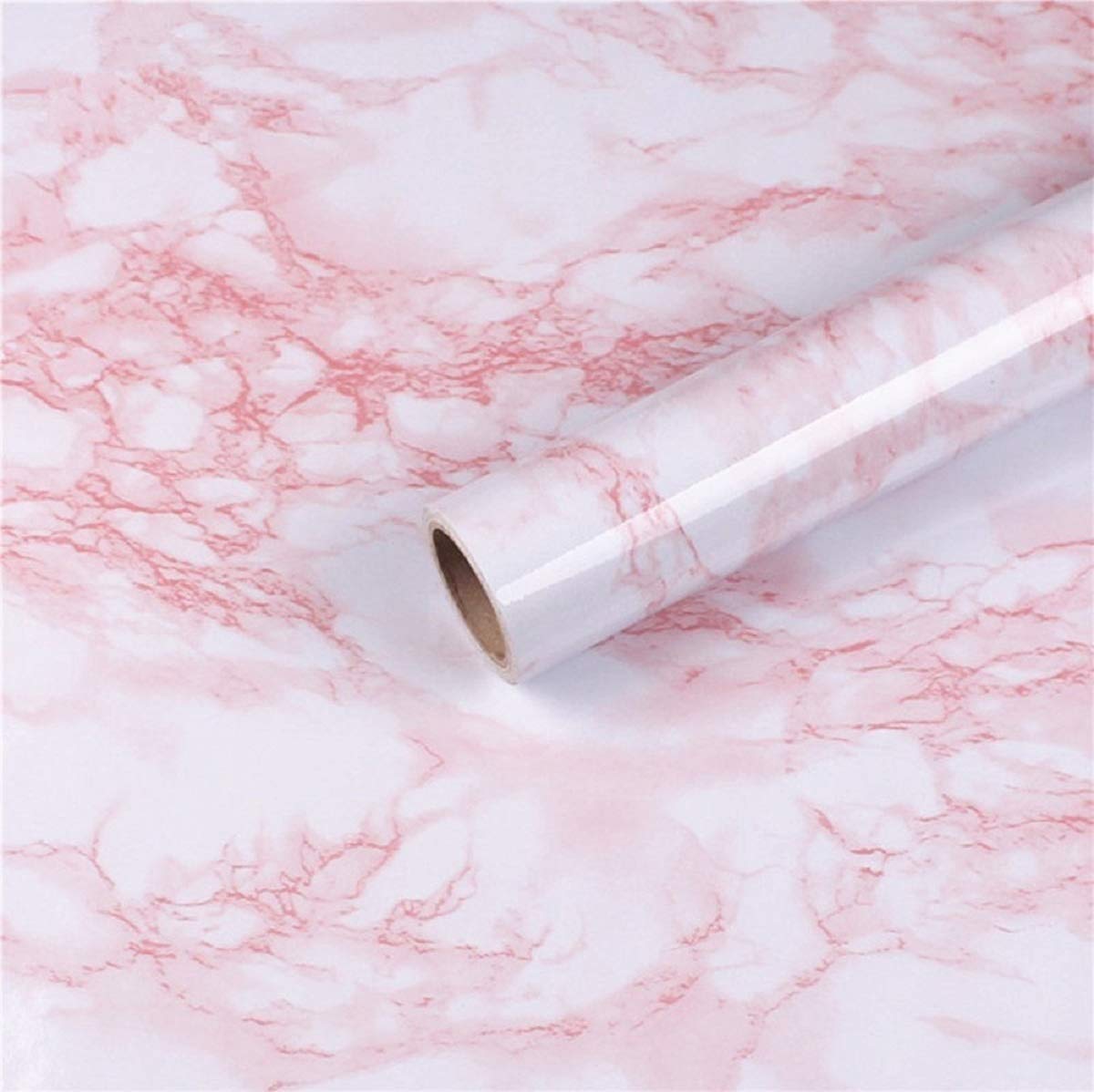 practicalWs Glossy Marble Contact Paper Granite White/Grey Kitchen Countertop Cabinets Furniture Refurbishment Wall Paper Thick Removable Wallpaper Peel and Stick Wall Decor Vinyl Wrap 11.8"x78.7"