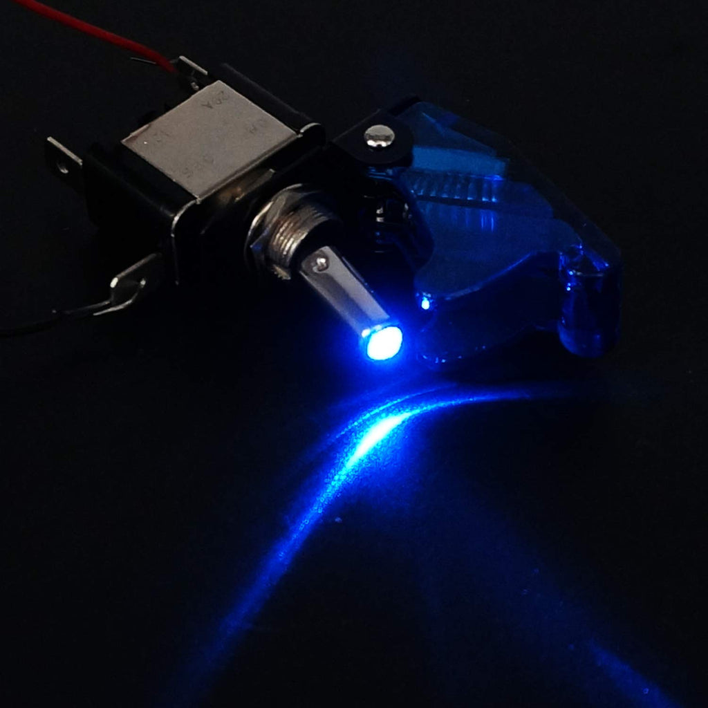 Twidec/3Pcs Rocker Toggle Switch 12V 20A Heavy Duty Racing Car Automotive Auto SPST ON/Off Toggle Switch Blue LED Light Illuminated 3Pin with Blue Waterproof Safety Cover ASW-07DBUBUMZ