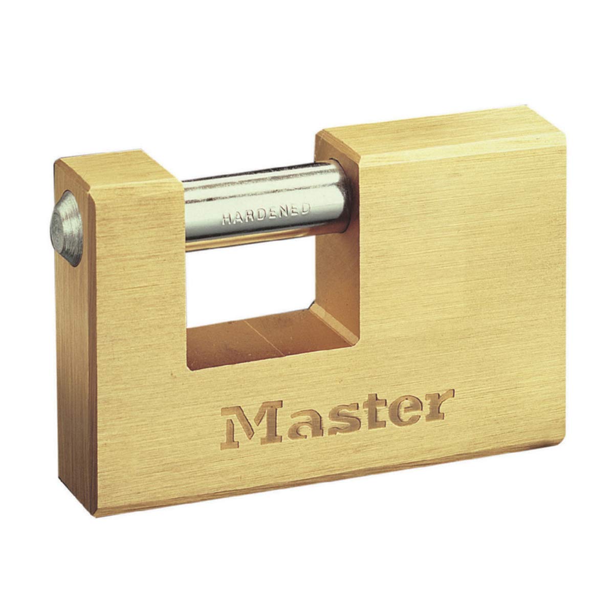 Master Lock 607EURD Rectangular Brass Padlock with Key, Gold, 7,5 x 7,6 x 1,5 cm