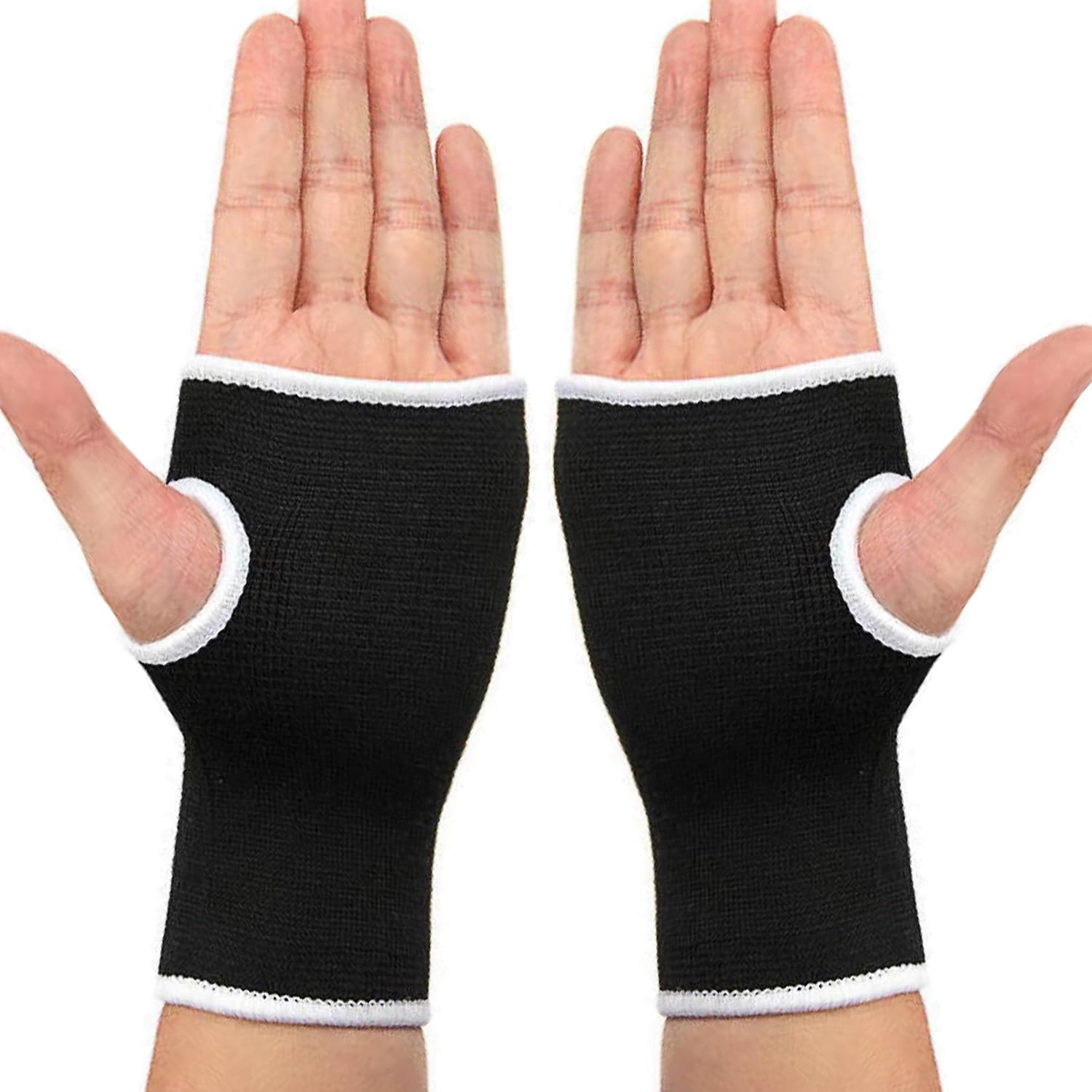 Palm Brace Wrist Support Sleeves (1 Pair), Everyday Use Wrist Brace, Compression Carpal Tunnel for Wrist Pain Relief, Fitness Gloves, Sports Glove, Wrist Brace for Men and Women (M, Black)