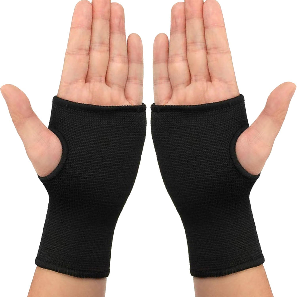 Palm Brace Wrist Support Sleeves (1 Pair), Everyday Use Wrist Brace, Compression Carpal Tunnel for Wrist Pain Relief, Fitness Gloves, Sports Glove, Wrist Brace for Men and Women (M, Black)