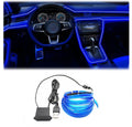 EL Wire Interior Car LED Strip Lights, 16.5FT USB Neon Glowing Strobing Electroluminescent Wire Strip with 6mm Sewing Edge, Ambient Lighting Kits for Car Indoor Decoration (Purple)