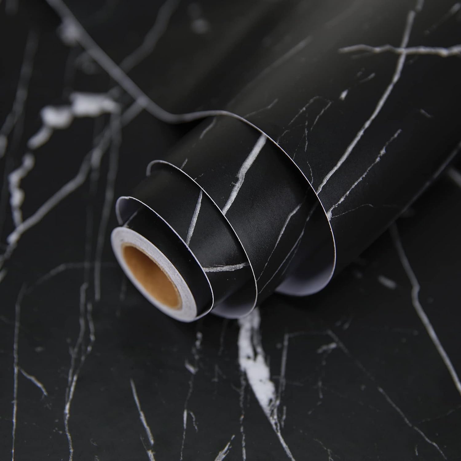 practicalWs Glossy Marble Contact Paper Granite White/Grey Kitchen Countertop Cabinets Furniture Refurbishment Wall Paper Thick Removable Wallpaper Peel and Stick Wall Decor Vinyl Wrap 11.8"x78.7"