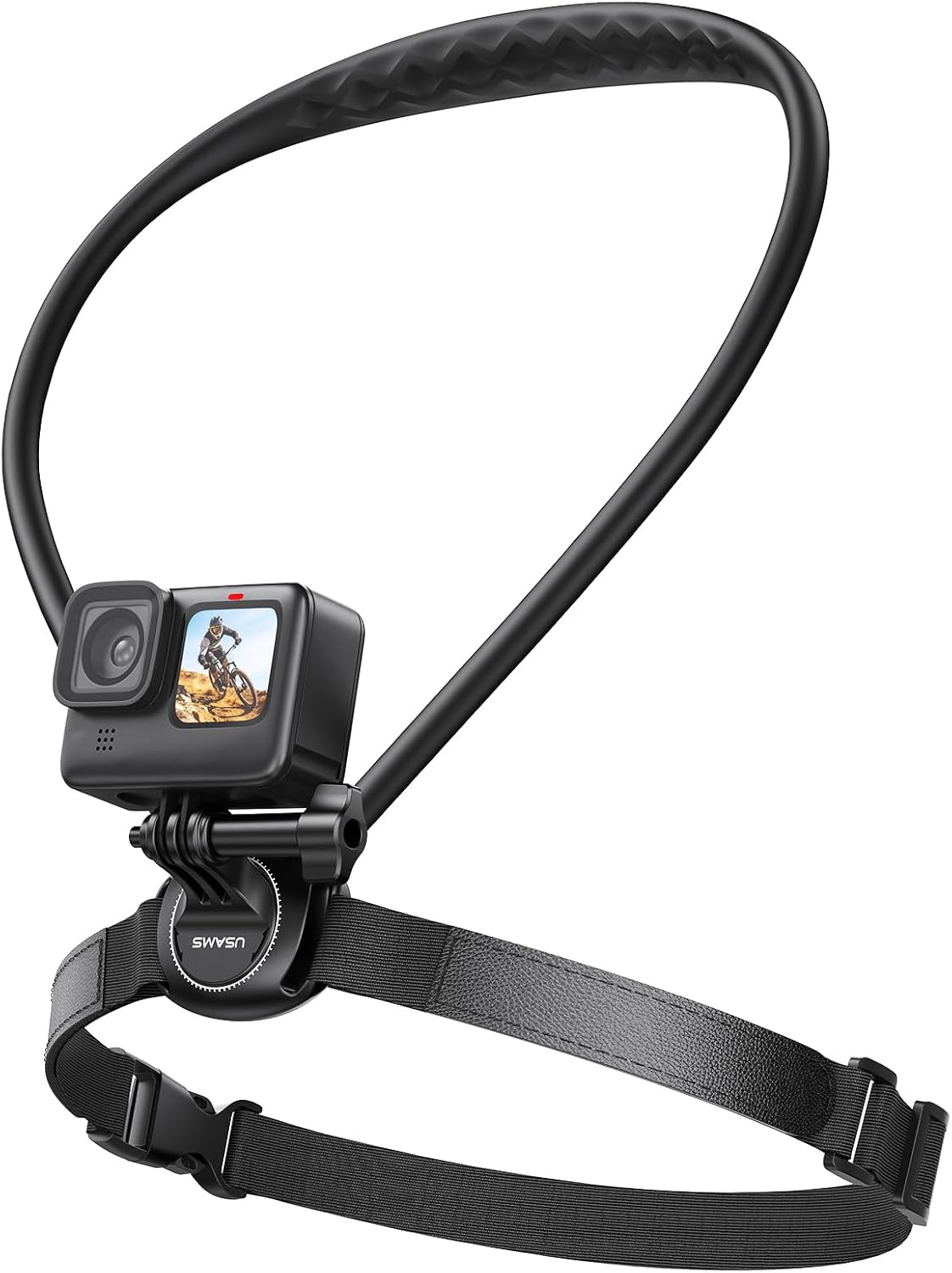 Neck Mount for GoPro, Insta360, DJI Action Cameras - Adjustable Chest Strap & Air Cushion Comfort | 2026 Upgraded 2.0 Holder