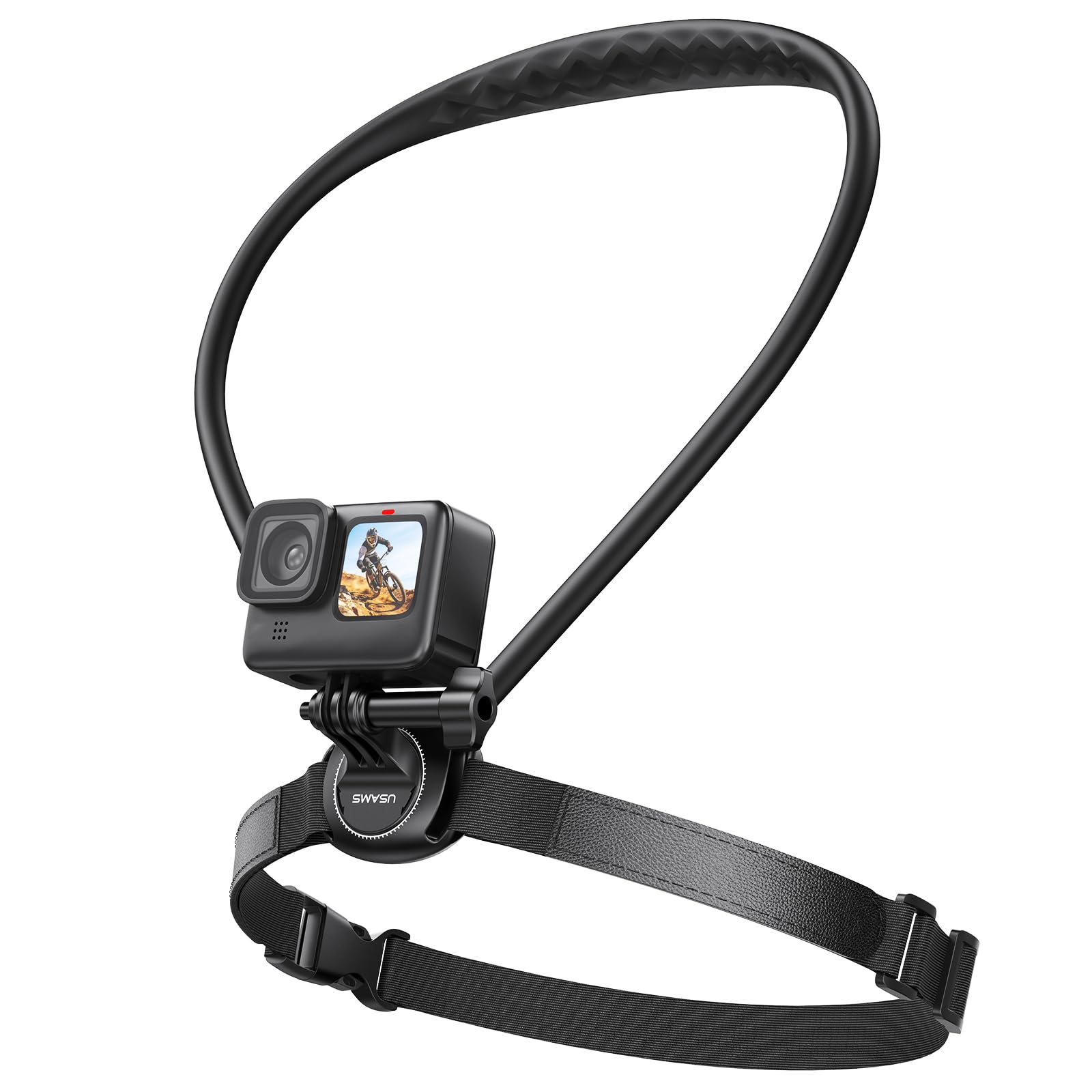 Neck Mount for GoPro, Insta360, DJI Action Cameras - Adjustable Chest Strap & Air Cushion Comfort | 2026 Upgraded 2.0 Holder