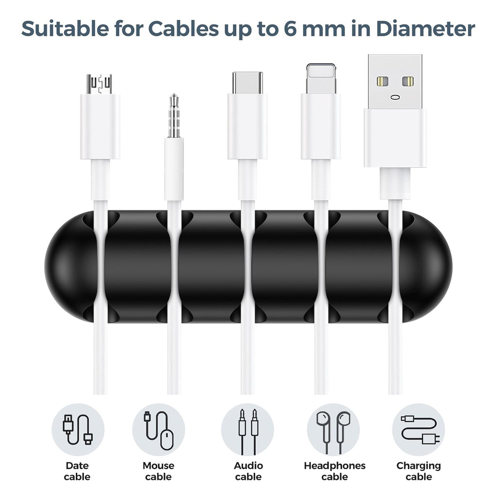 UNBREAKcable Cable Holder Clips, 5 Pack Cord Organizer for Desk, Silicone Adjustable Cord Clip, Adhesive Wire Management for Charging Cable USB Mouse Wire PC Car Office Home Nightstand Wall