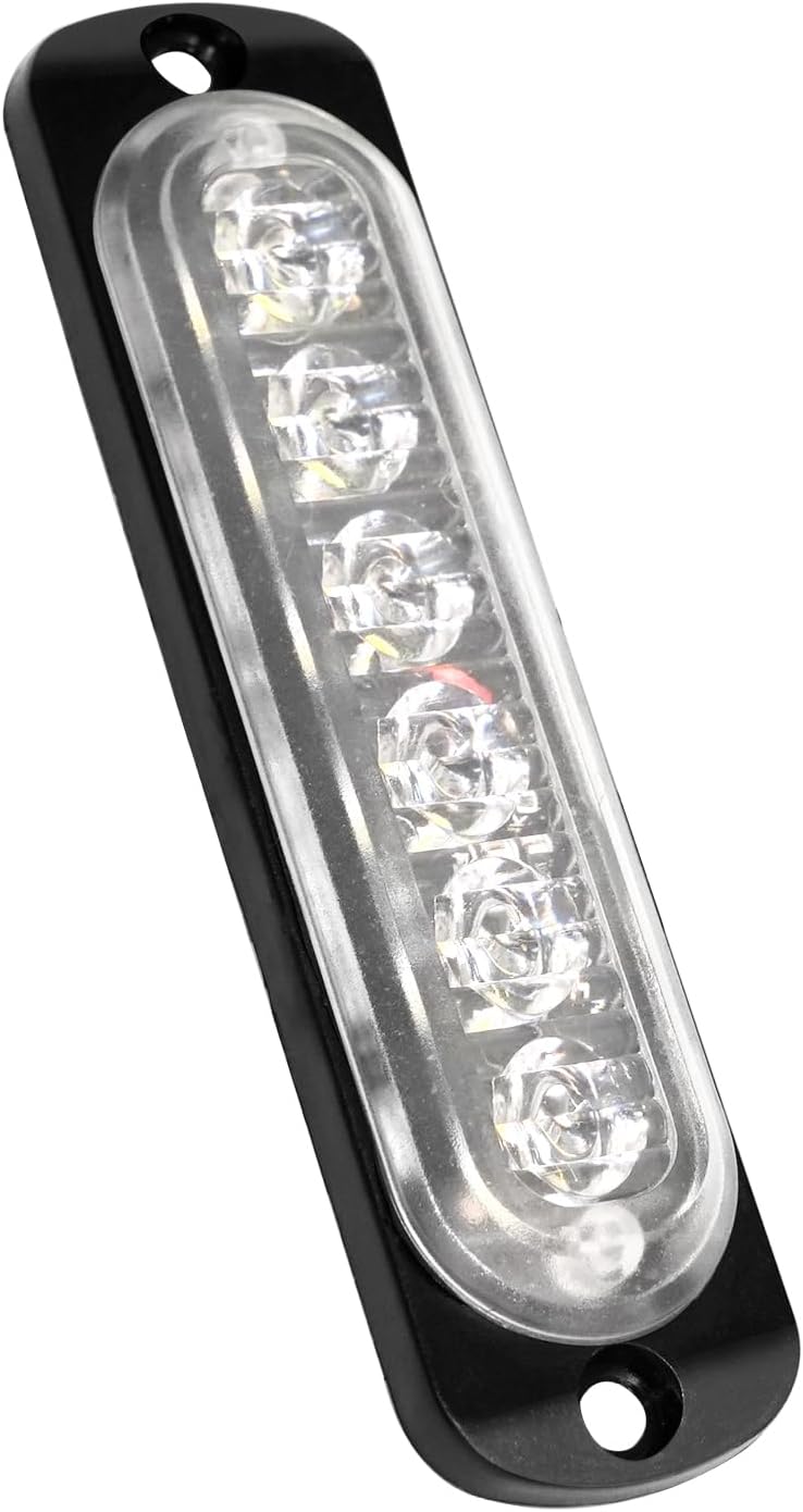 12V 24V LED White Light Thin 6LEDs Waterproof for UTV Truck RV Dome, Step, Under Dash, Truck Bed, Trunk, Boat Interior, 1 Pc