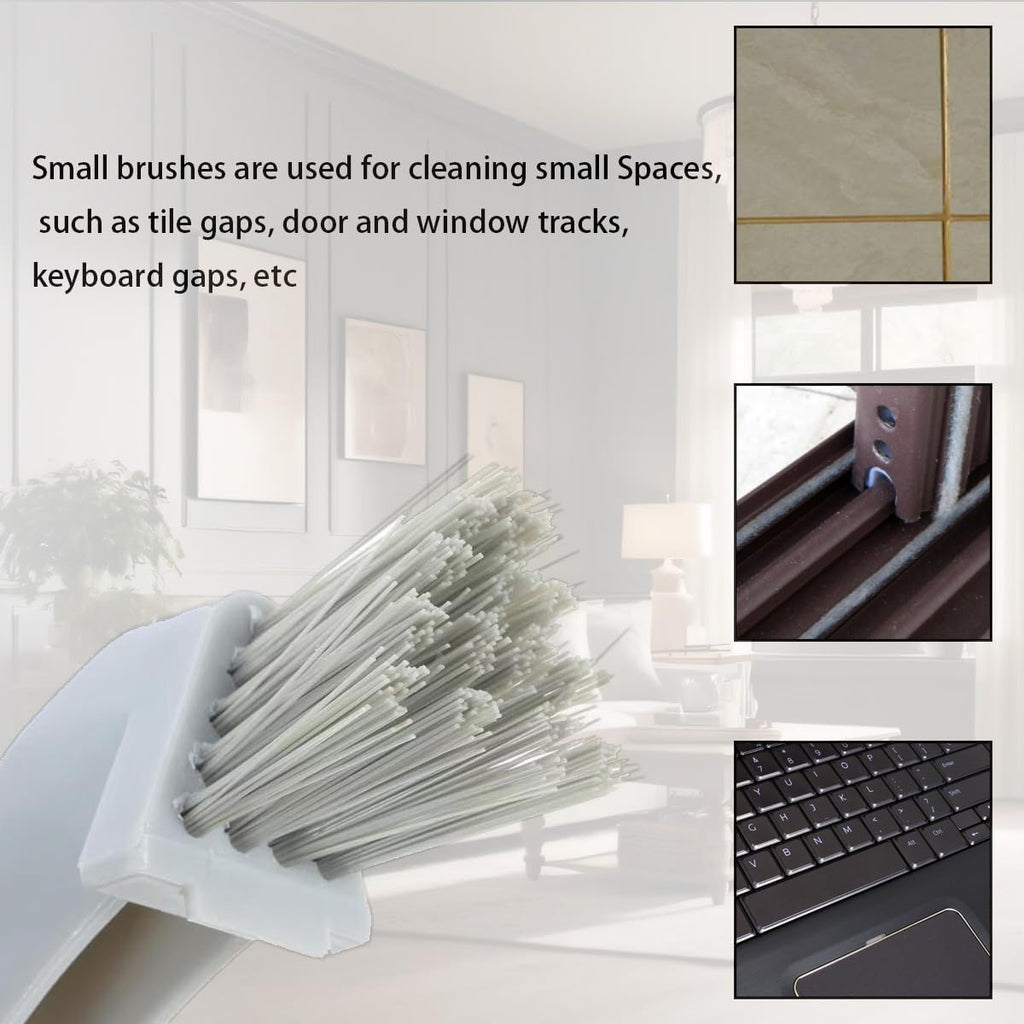 Detachable Cleaning Brush Handheld Brush Gap Brush Stiff Heavy-Duty Scrub Brush for Tile,Carpet,Bathroom Tubs,Grout,Blinds,Carpet,Shoes,Kitchen Sink (Cream)