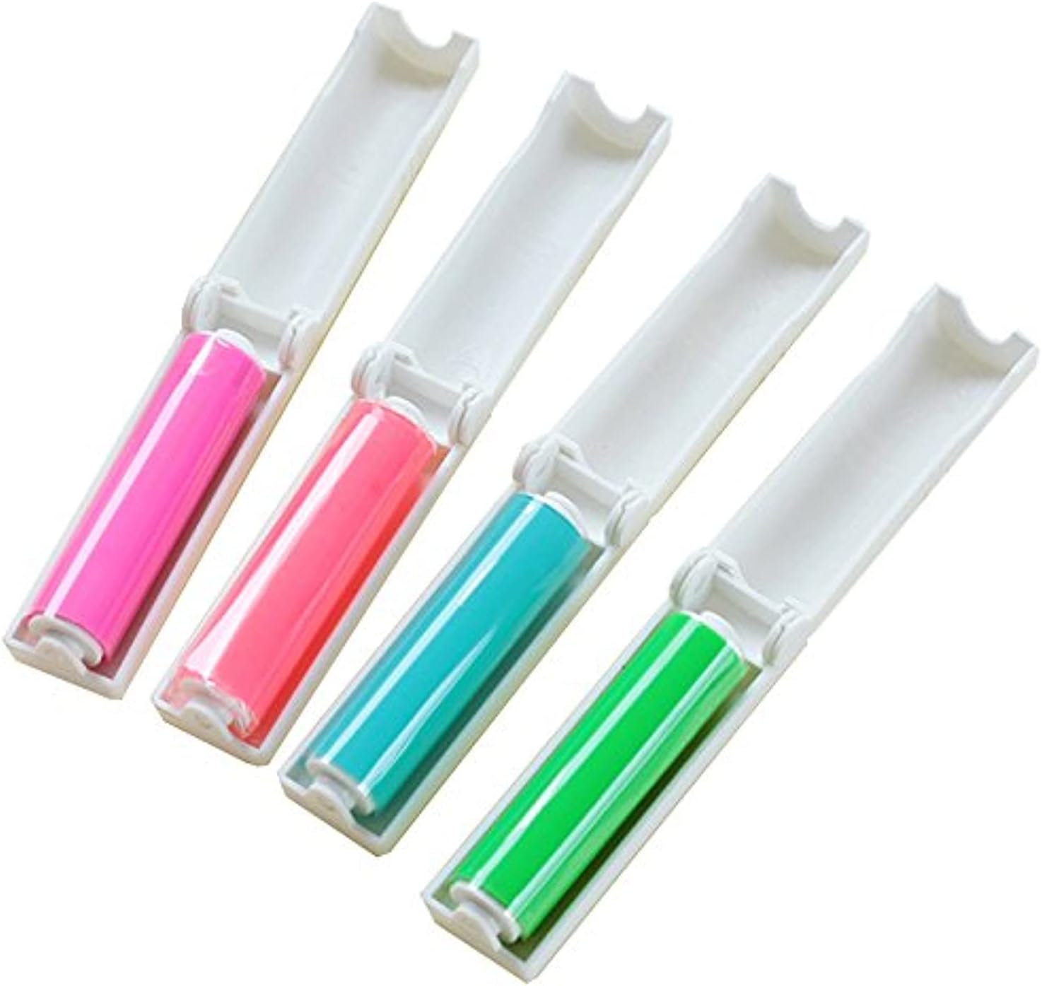 VANTIYAUS Lint Roller（4pcs） Reusable Foldable Portable Clothes Washing Carpet Sheets dust Suction Brush Picker Set Cleaner,Pet Hair Remover Brush(Random Color)