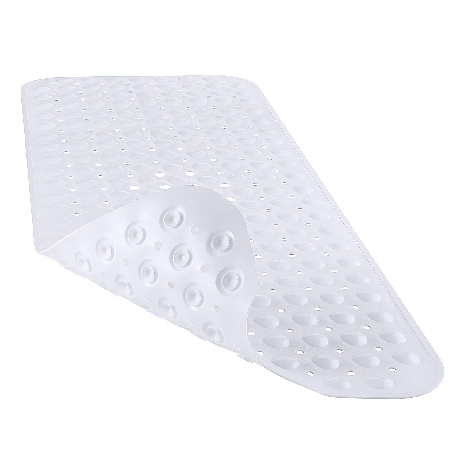 YINENN Bath and Shower Safety Mats 40x16 inch, Non Slip with Suction Cups for Bathroom Stall and Tub Floor, Extra Large and Machine Washable, Drain Holes Keep Bathtub Clean, Beige