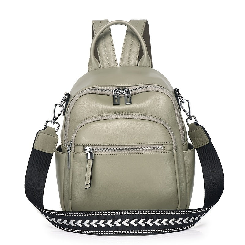 MEGEE Women's Backpack, Elegant Top-Grain Genuine Leather Backpack, Fashionable Niche Single-Shoulder Bag