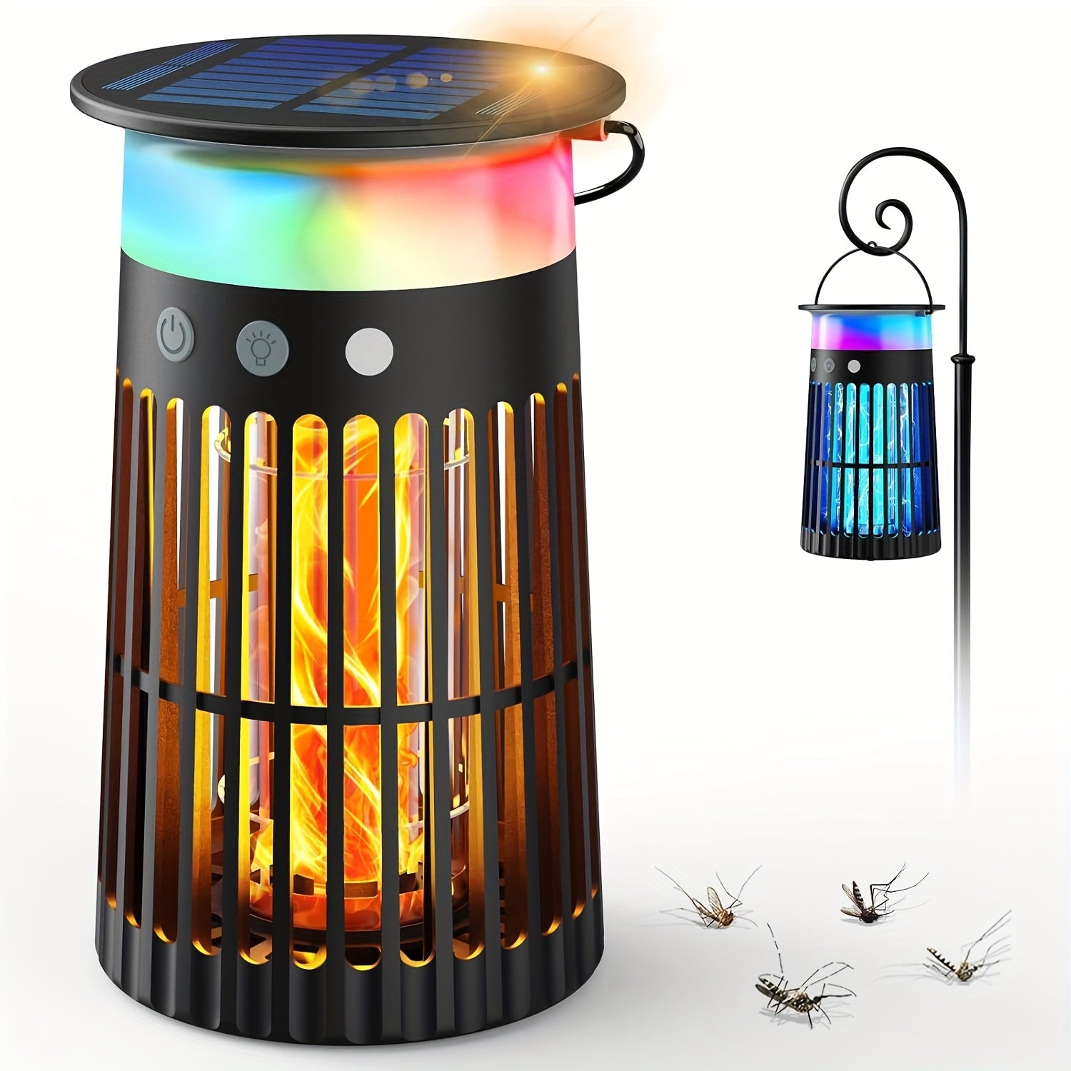 Ultraljubičasta lampa za ubijanje insekata i odbijanje komaraca - Različiti nivoi osvetljenja i trajanje upotrebe - Višenamenska RGB lampa sa efektom plamena