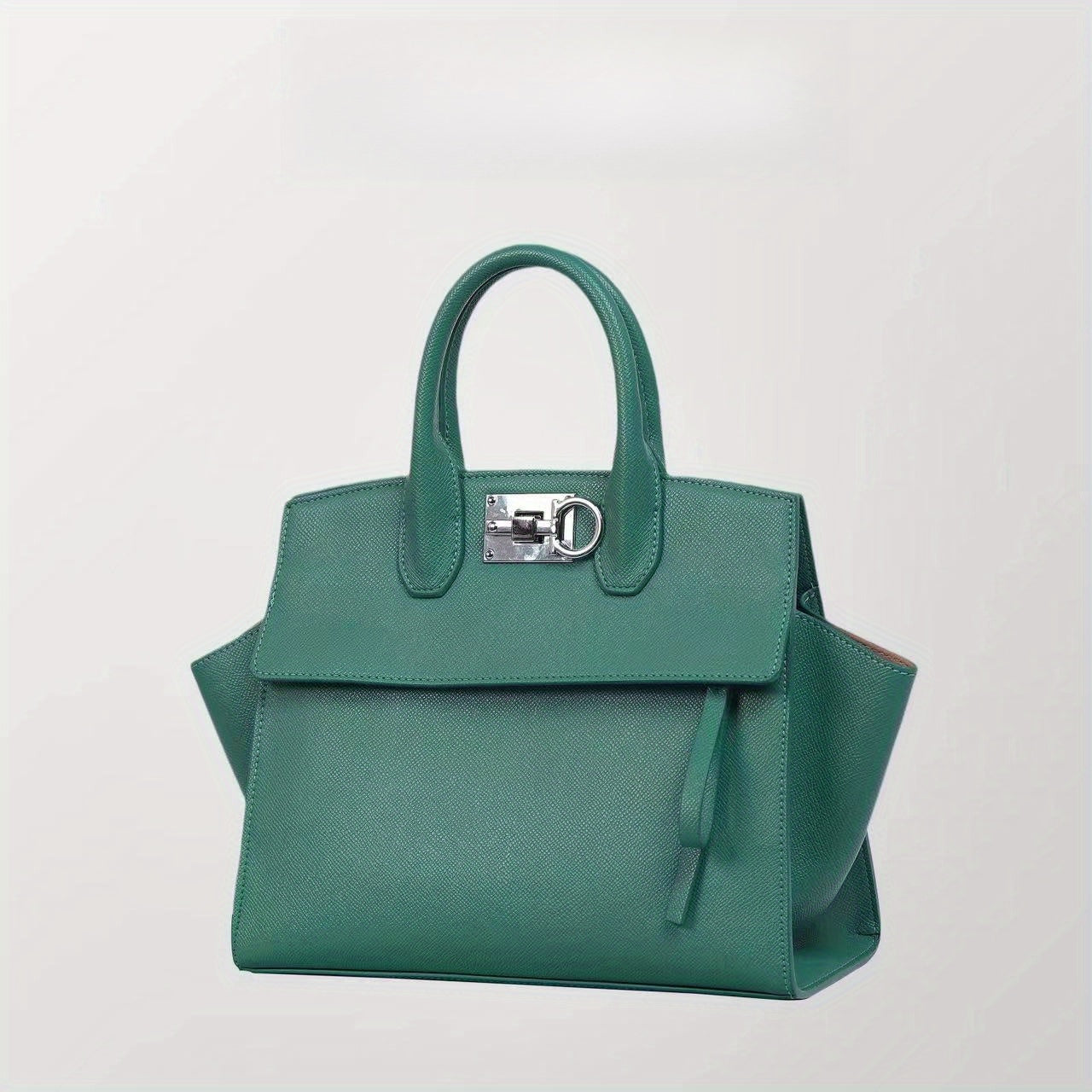 Vintage Large Capacity Second-Layer Handbag with Adjustable Strap & Buckle Closure - Green/// Handbags Suitable for Travel,, Shopping - Dry Only Elegant Handbag