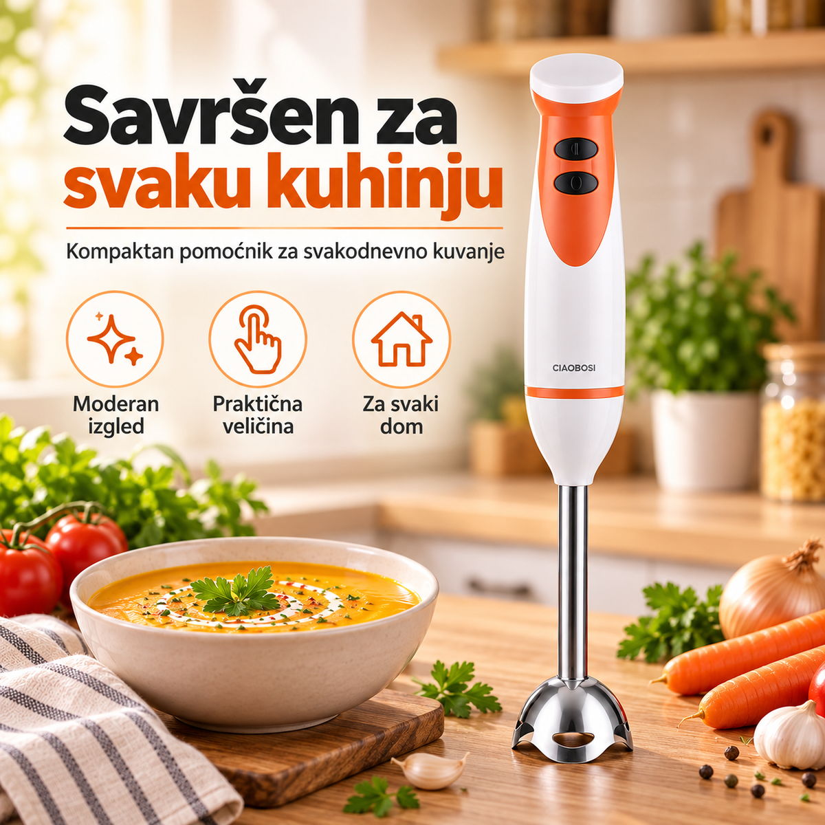 Ručni štapni blender – praktičan kuhinjski aparat za brzo miksanje i usitnjavanje