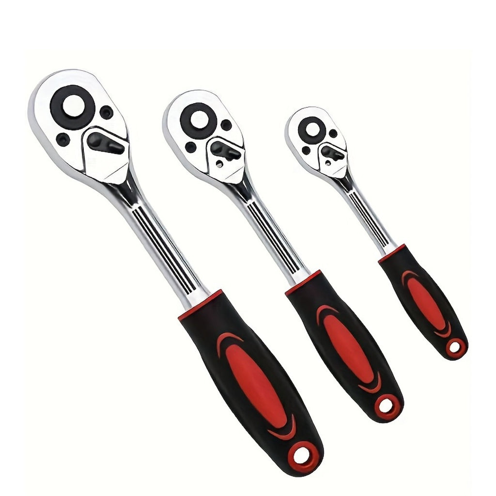 Set od 3 komada: 1/4", 3/8", 1/2" čegrtaljka sa brzim otpuštanjem, 24 zuba, teleskopska utična čegrtaljka, alat sa ručkom čegrtaljke