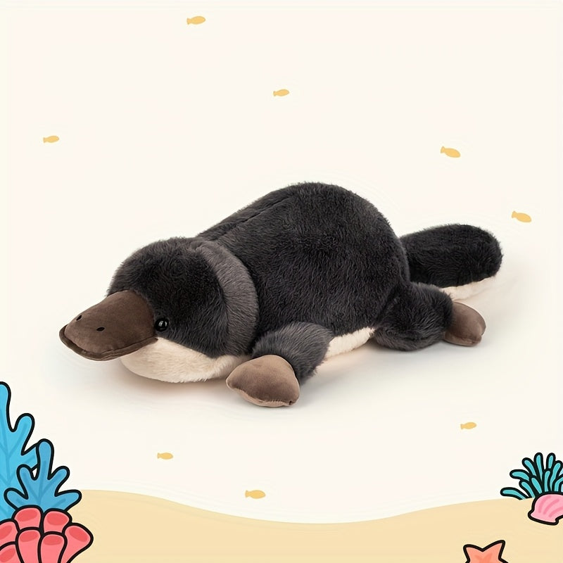 100cm/39.37in Simulated Platypus Plush Doll Soft Throw Pillow Platypus Stuffed Animal Emulational Plush Toys Home Supplies Birthday Halloween Easter Valentine's Day Perfect Gifts for Boys and Girls
