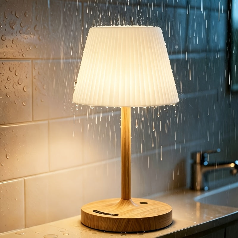 Tuš lampa za kupatilo, bežična lampa sa baterijom od 4000mAh, punjiva stona lampa sa dodirnom kontrolom, stona lampa sa 3 boje i podešavanjem jačine svetlosti za terasu, kampovanje, restoran, kućnu kuhinju, spavaću sobu, IP54