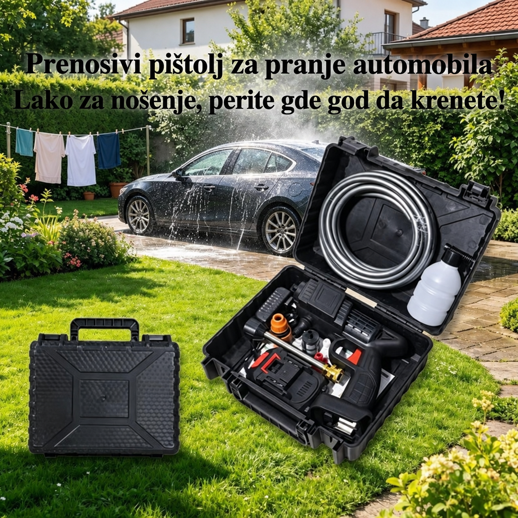 Bežični prenosivi električni pištolj za pranje automobila