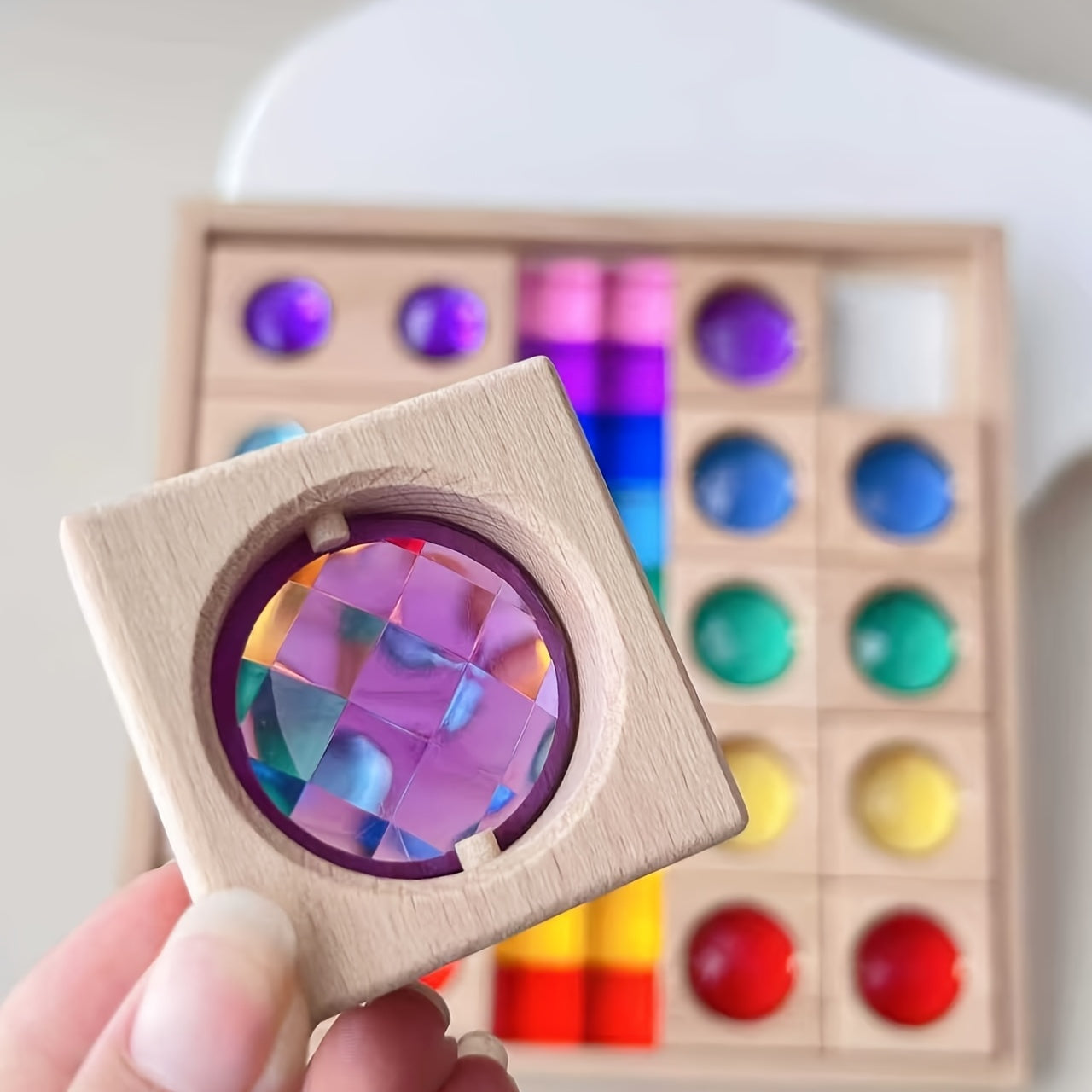 Akrilni kvadratni kaleidoskop duge visokog propusnosti, providna igračka za slaganje, kreativni blokovi sa svetlom i sjenom, edukativne igračke, dekoracija za kuću i kancelariju