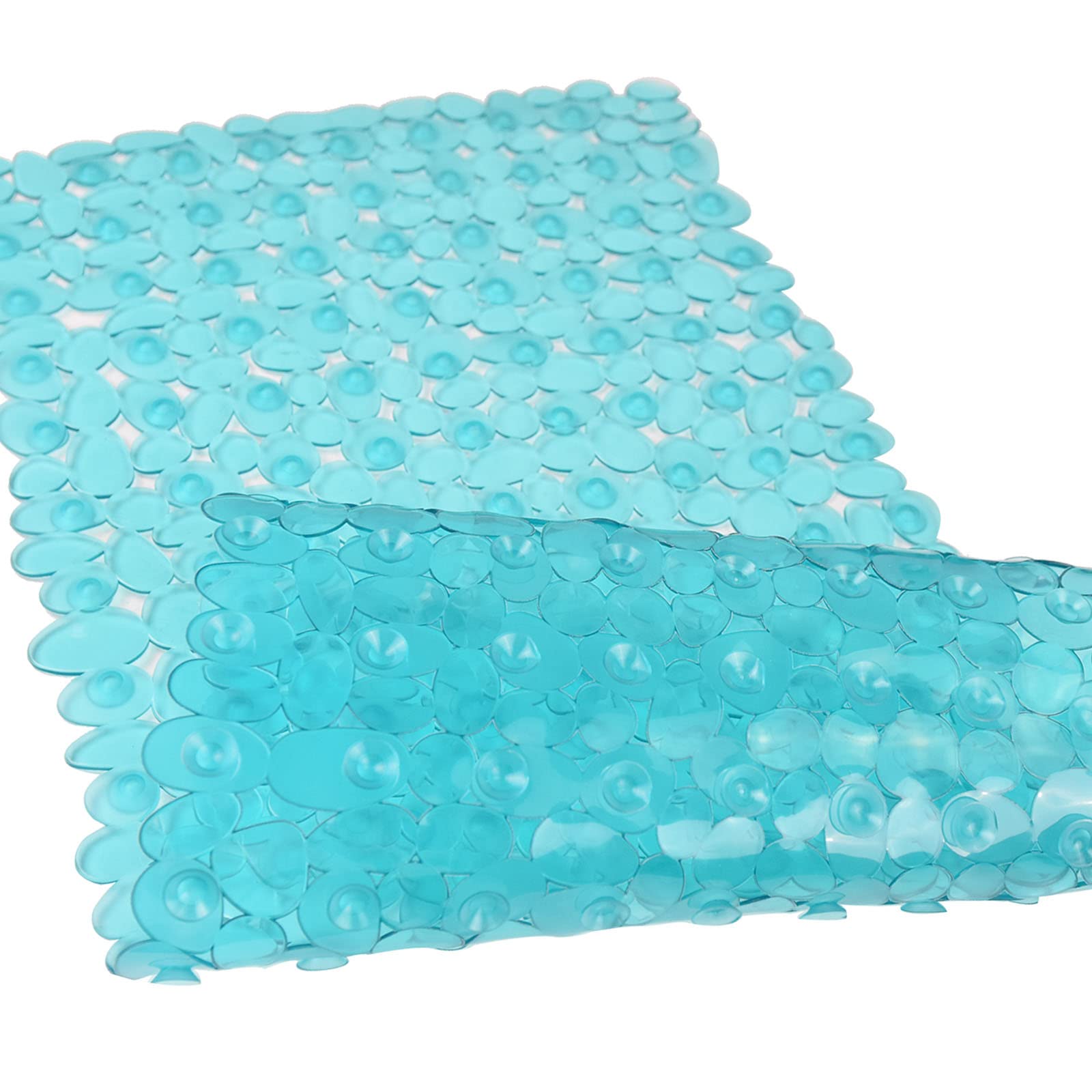 SONGZIMING Pebble Bath Mat for Bathtub to Anti Slip Bathtub Mat in Shower with 16 Inches by 35 Inches (Clear Blue)