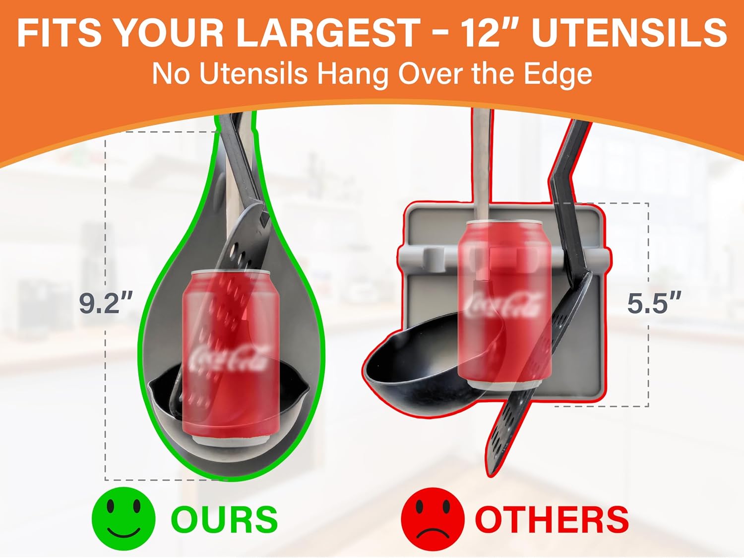 Silicone Spoon Rest for Stove Top Set of 3 – HEAT RESISTANT DISHWASHER SAFE Kitchen Utensil Holder for LARGE Utensils - Won’t Break - Non-Slip - Ideal for Glass & Induction Cooktops - for Home Cooks