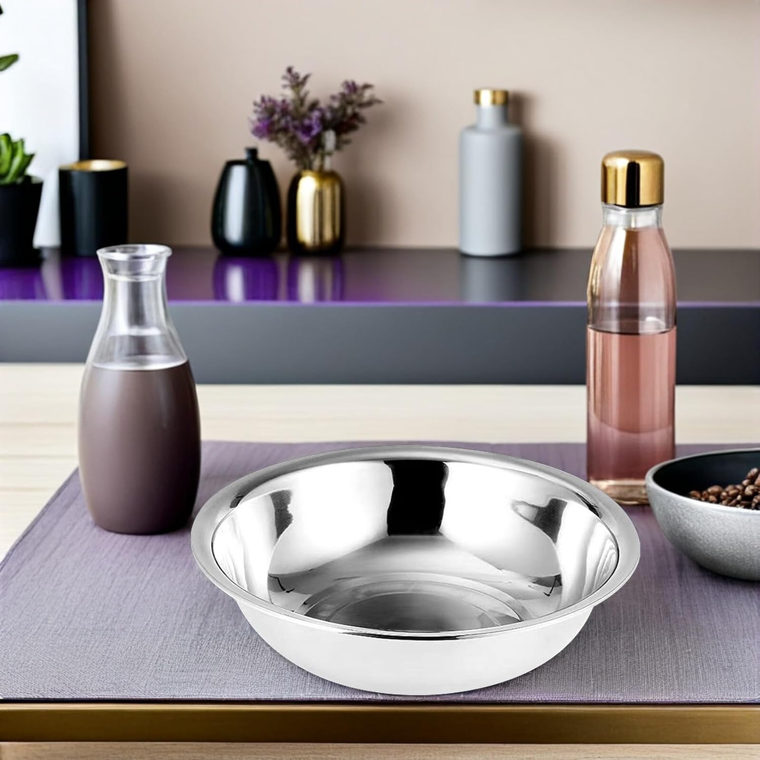 PRETYZOOM Metal Mixing Bowls Stainless Steel Basin 13 Inch Large Mixing Bowl Portable Dish Tub Foot Soak Tub Washtub Dishpan for Kitchen Bathroom