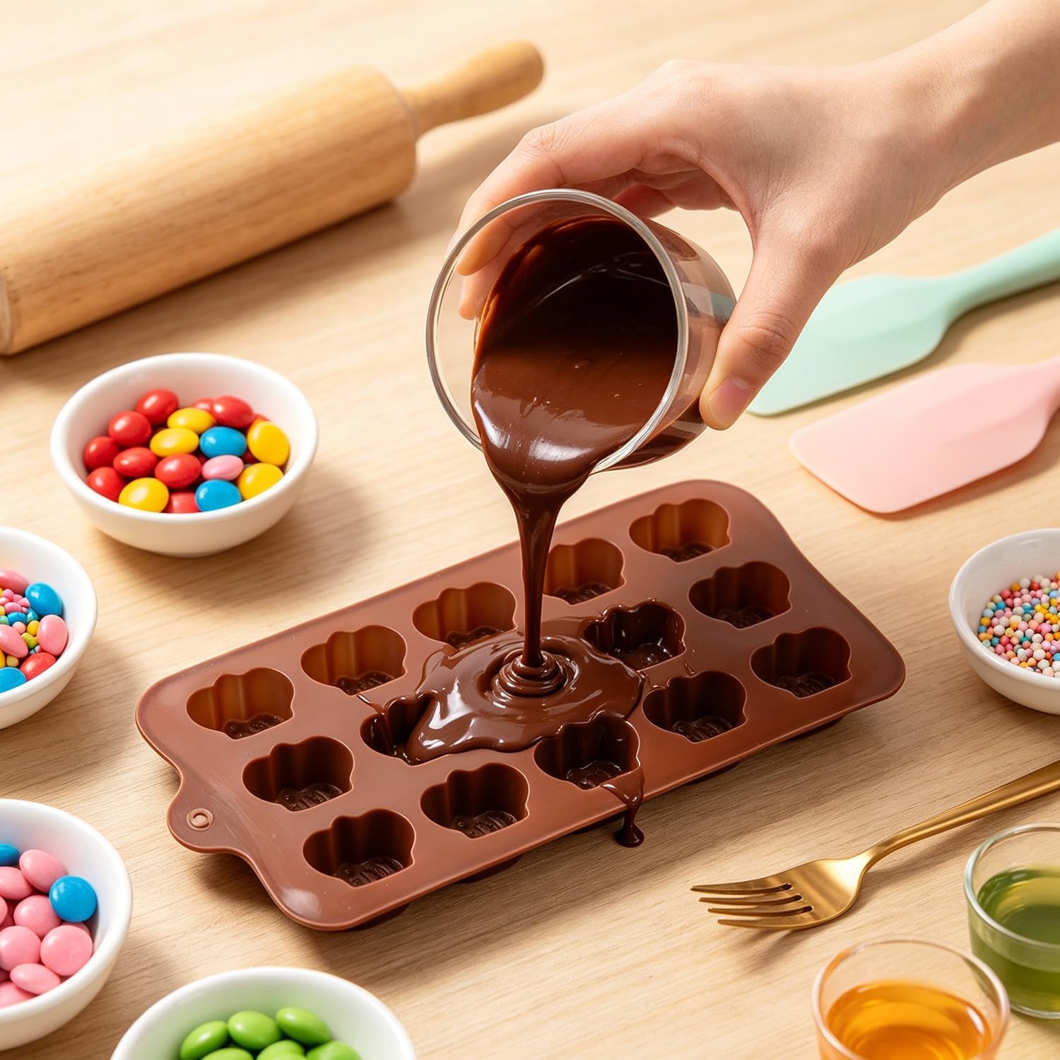 15 Cavity Crown Silicone Chocolate Molds For Chocolate Candy