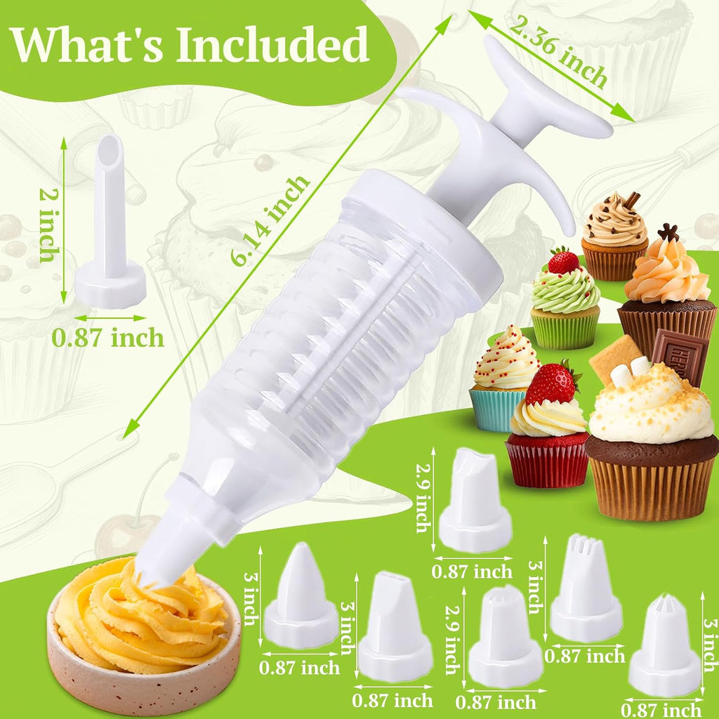 Suuker Cake Decorating Gun, White | 8 Piping Tips, Cupcake Icing Piping Kit, Cupcake Injector, Decorating Icing Set