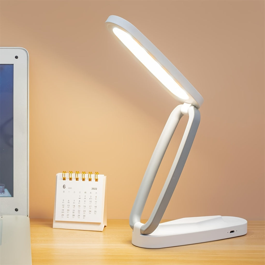 1 komad Sklopiva LED Stona Lampa | Punjiva, Podešljiva, Svetlo za Zaštitu Očiju sa 3 Nivoa Osvetljenja, USB Punjenje, Prenosiva za Kuću, Kancelariju, Putovanja