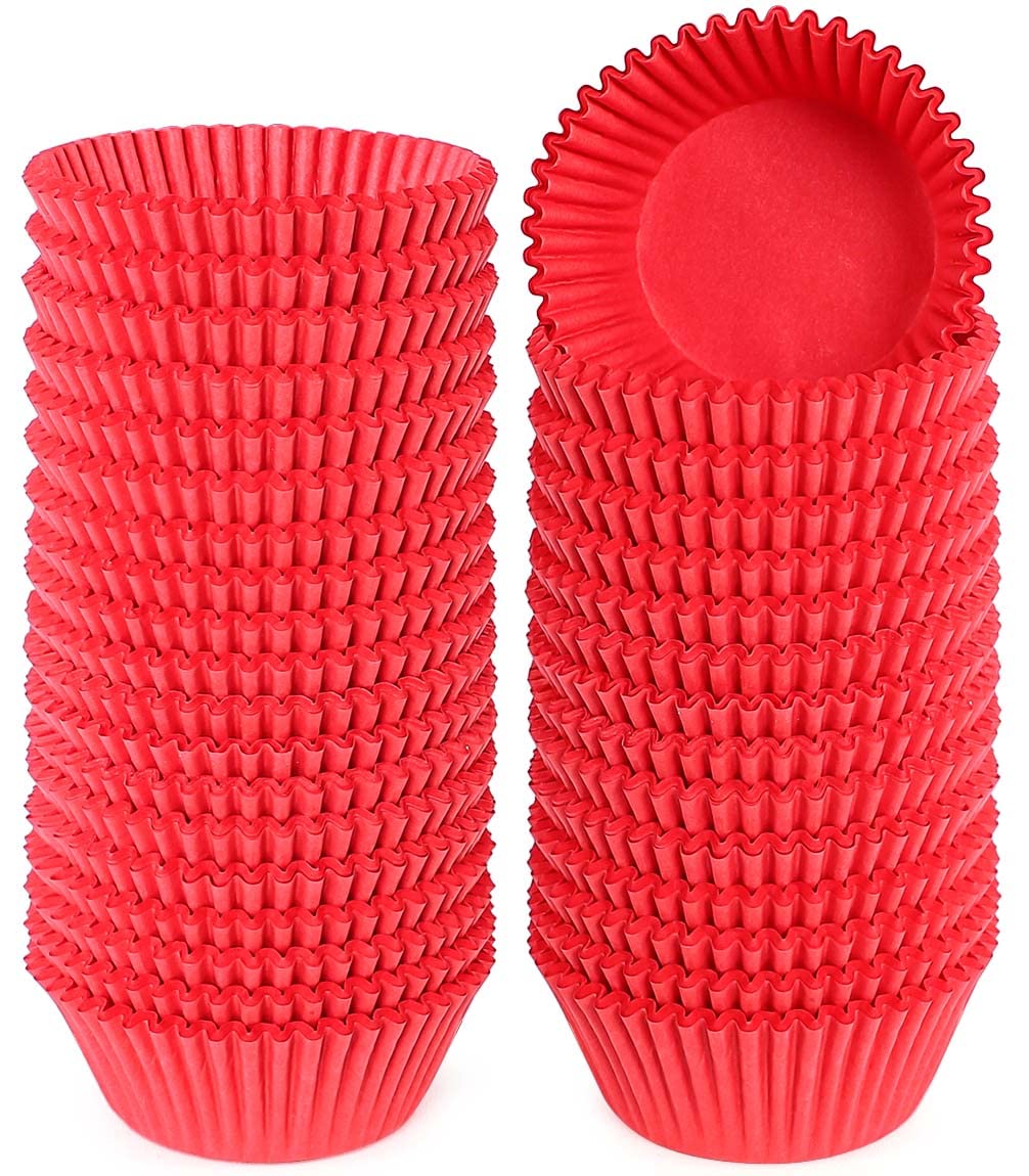 Caperci Standard White Cupcake Liners 500 Count, No Smell, Food Grade & Grease-Proof Baking Cups Paper