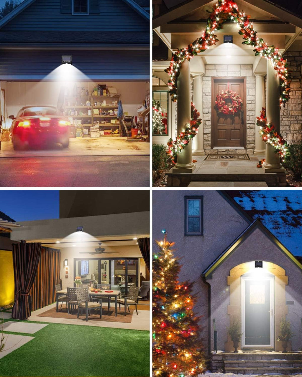 2 Pack Outdoor Solar Motion Lights - 3 Modes/100LED Wireless, IP65 Waterproof Solar Security Lights with Motion Sensor for Front Door, Backyard, Garage, Deck