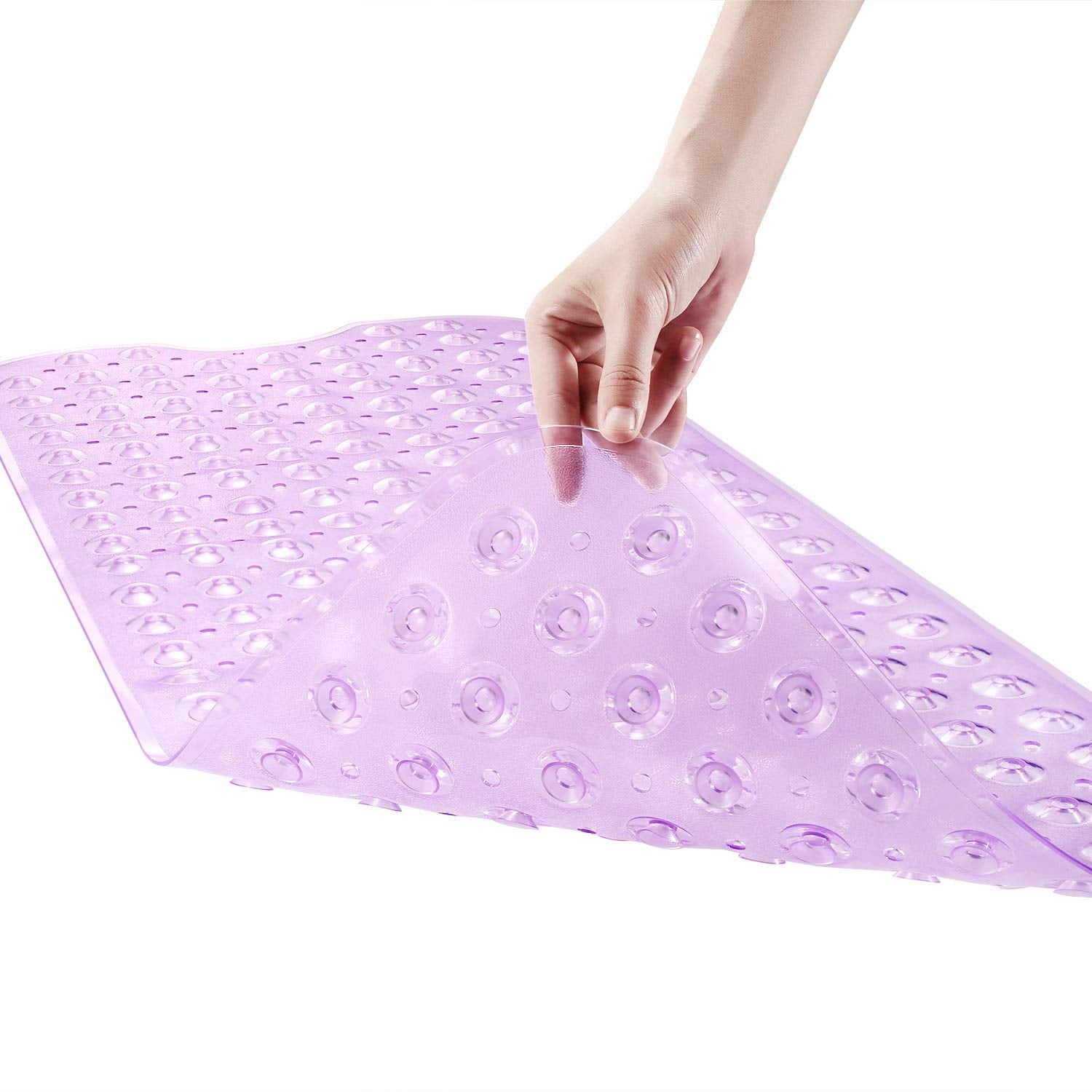 YINENN Bath and Shower Safety Mats 40x16 inch, Non Slip with Suction Cups for Bathroom Stall and Tub Floor, Extra Large and Machine Washable, Drain Holes Keep Bathtub Clean, Beige