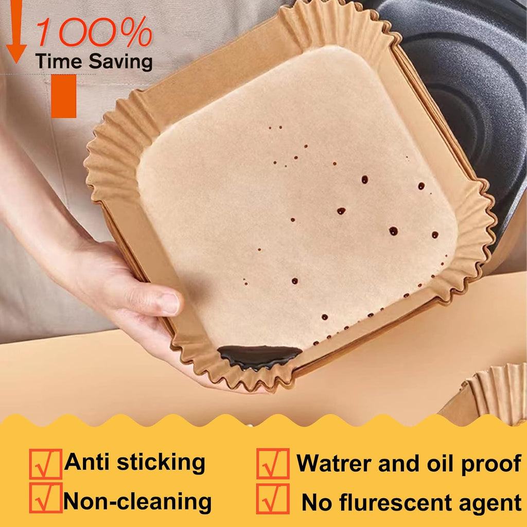 4 qt Air Fryer Liners, Chefman Air Fryer Liners, Disposable 4qt Air Fryer Liner for Chefman TurboX 4-in-1& 4.5 QT Cuisinart Airfryer, Non-stick Parchment Paper for Frying, Baking- Unbleached(120Pcs)