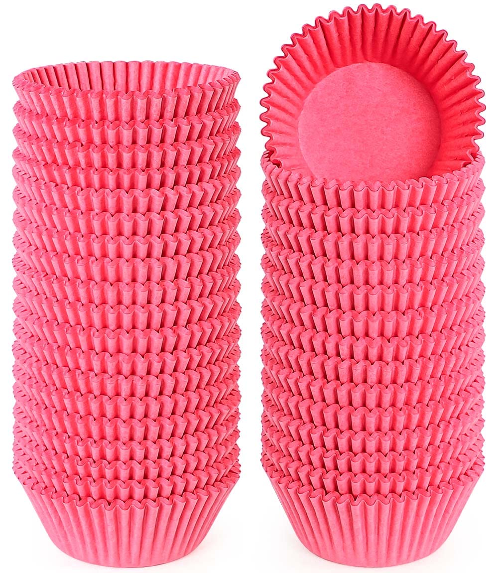 Caperci Standard White Cupcake Liners 500 Count, No Smell, Food Grade & Grease-Proof Baking Cups Paper