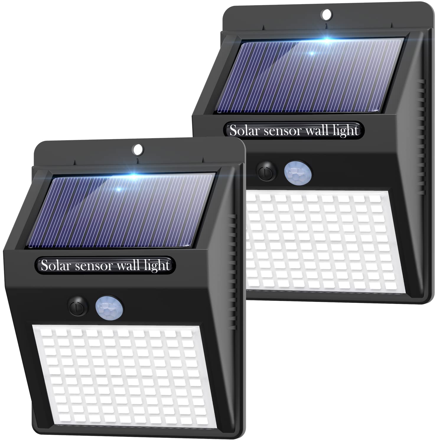 2 Pack Outdoor Solar Motion Lights - 3 Modes/100LED Wireless, IP65 Waterproof Solar Security Lights with Motion Sensor for Front Door, Backyard, Garage, Deck