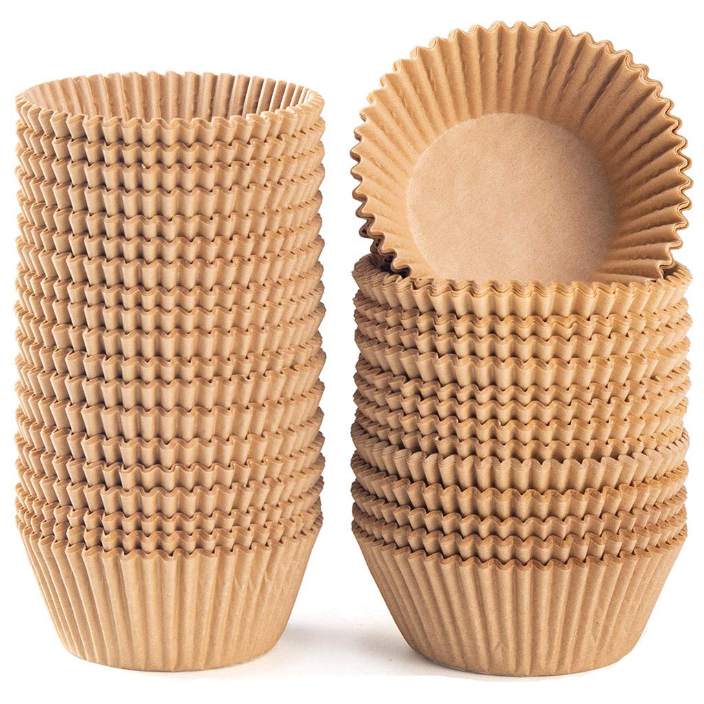 Caperci Standard White Cupcake Liners 500 Count, No Smell, Food Grade & Grease-Proof Baking Cups Paper